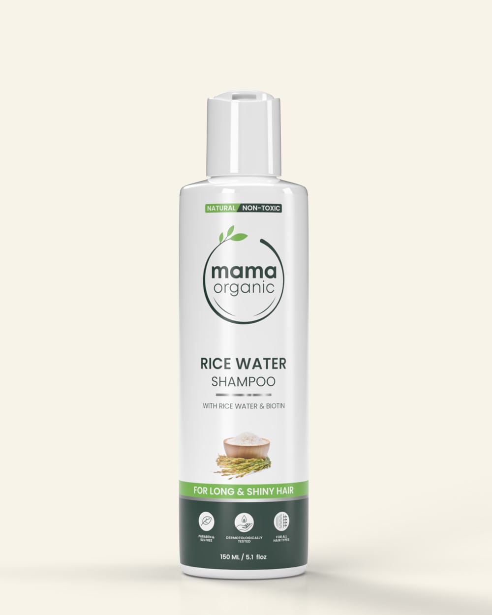Rice Water Shampoo - 150ml for Long & Shiny Hair - Natural & Non Toxic
