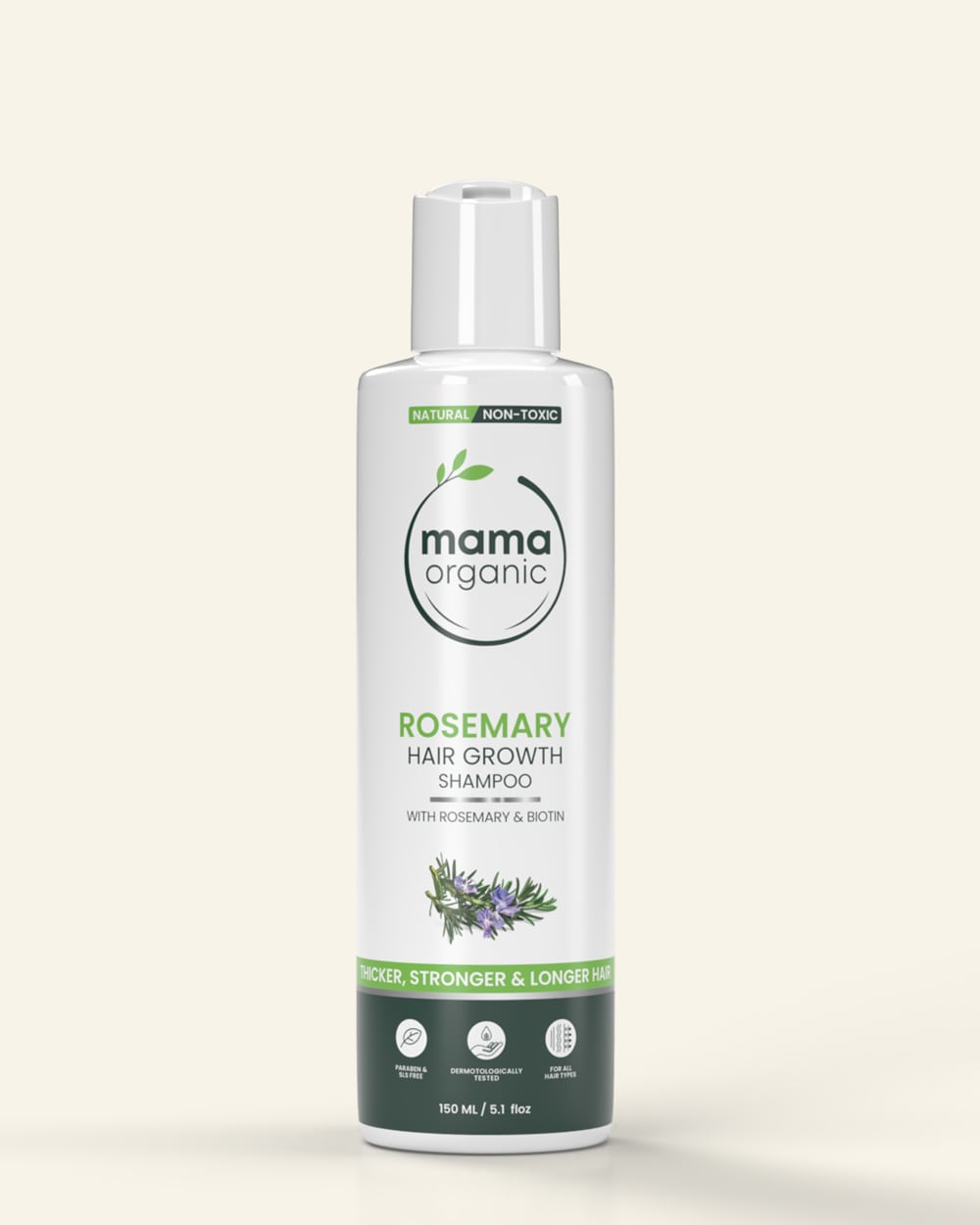 Rosemary Hair Growth Shampoo - 150ml for Strong & Long Hair - Natural & Non Toxic