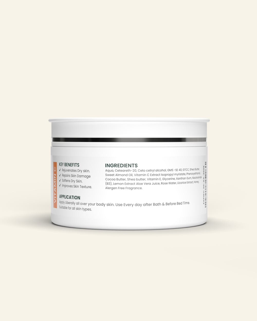 Vitamin C Body Butter Instant moisturizing & Glow Skin With Vitamin C & Shea Butter - 100g - MamaOrganic