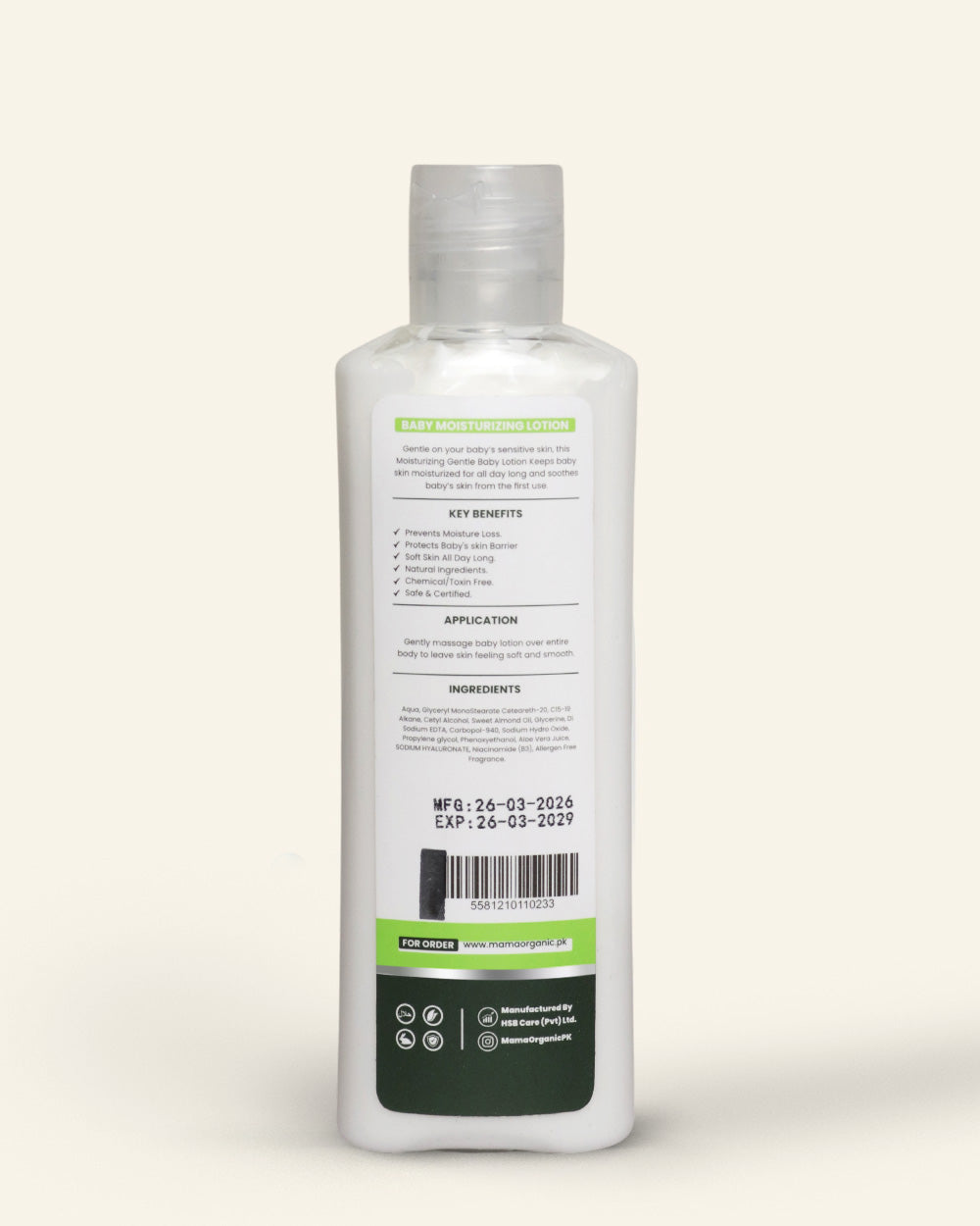 Baby Lotion - 100ml For Nourishing, Moisturizing With Coconut & Avocado