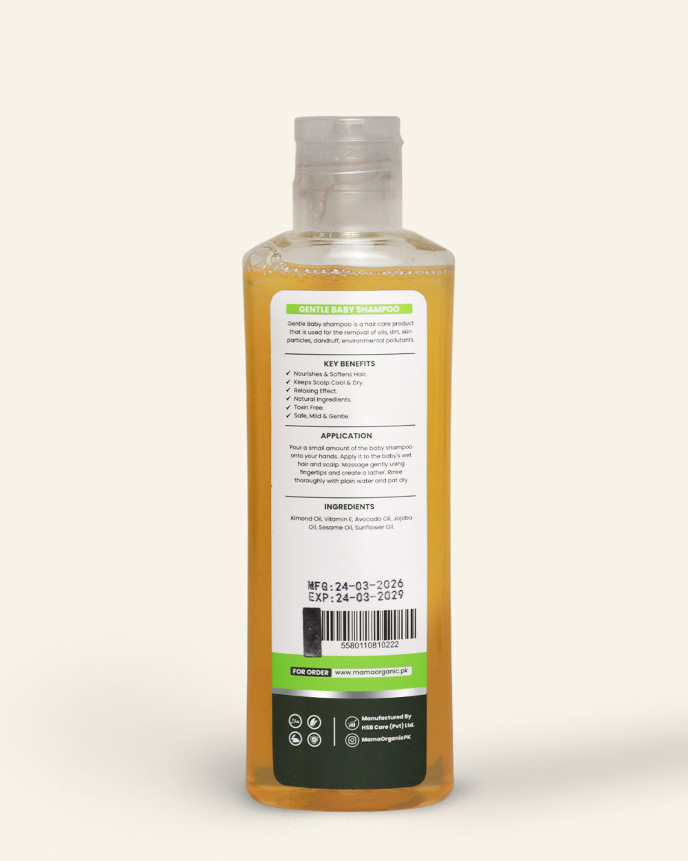 Gentle Baby Shampoo - 100ml For Nourish & Soften Hair with Coconut & Aloe Vera