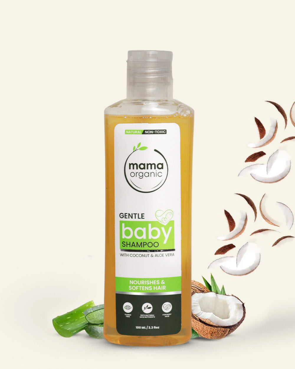 Gentle Baby Shampoo - 100ml For Nourish & Soften Hair with Coconut & Aloe Vera