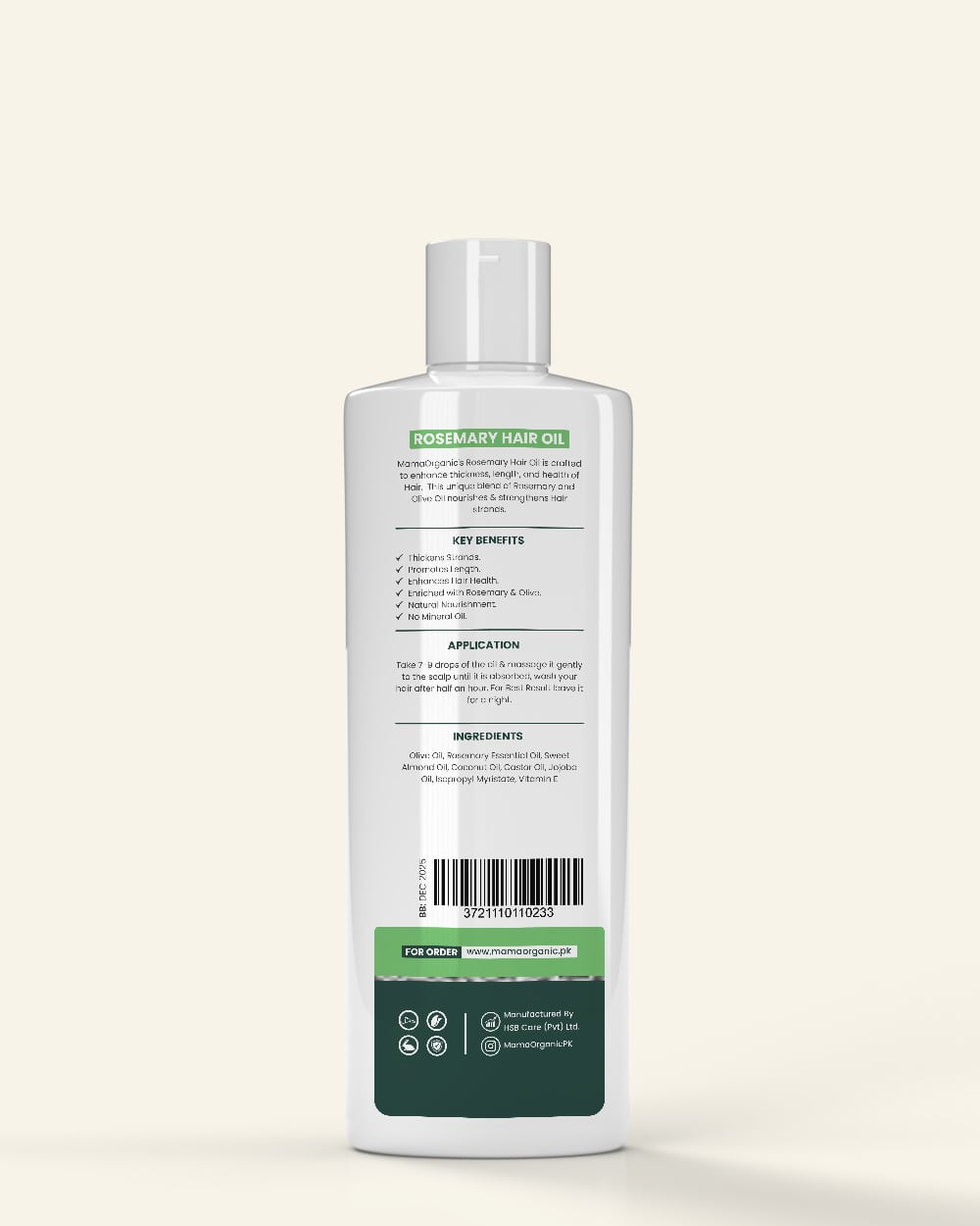 Rosemary Hair Oil for Long & Healthy Hair - Natural & Non Toxic - 100ml