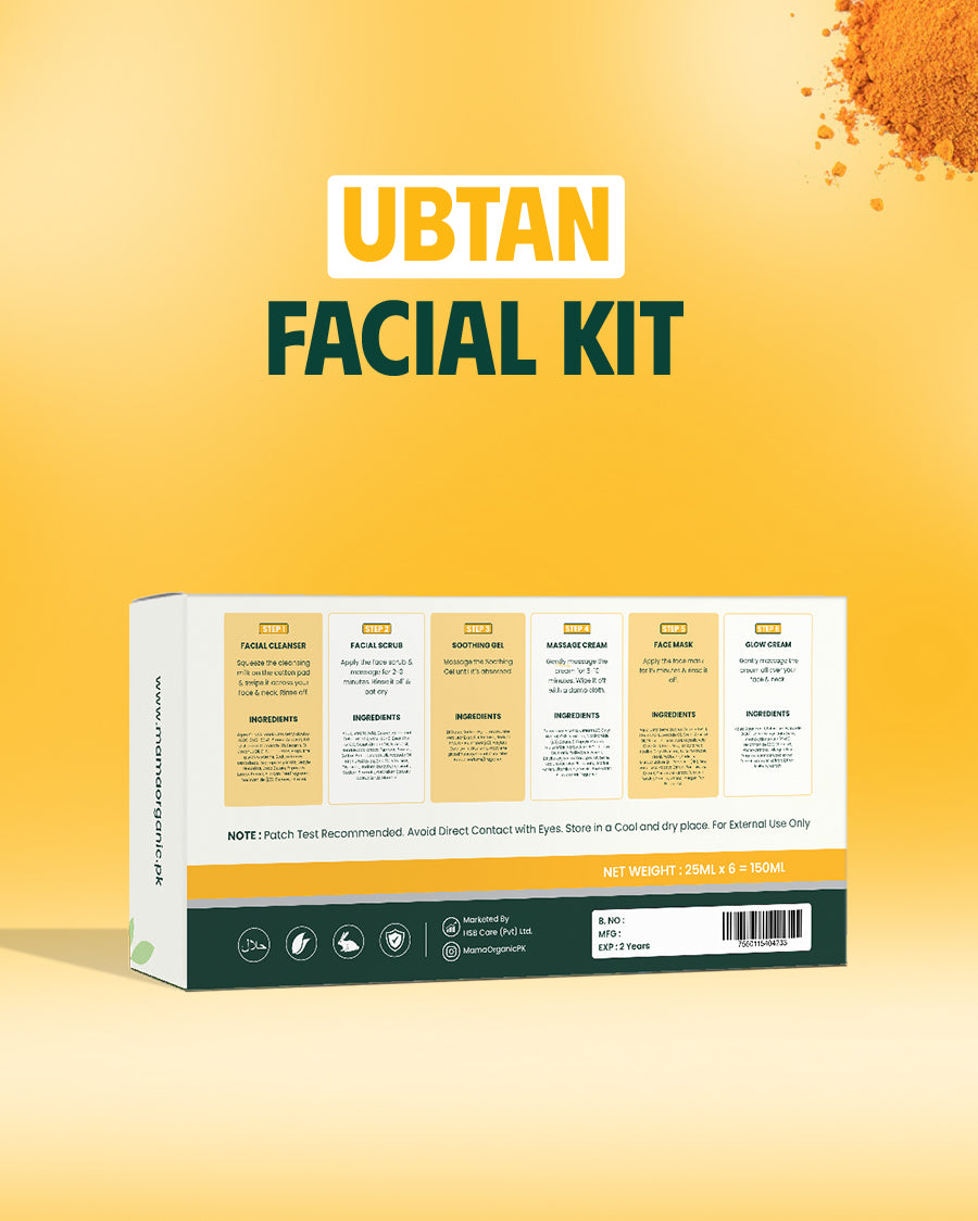 Ubtan Facial Kit for Skin Glow (25ml) | Cleanser 25ml + Scrub 25ml + Soothing Gel 25ml + Massage Cream 25ml + Mask 25ml + Glow Cream 25ml