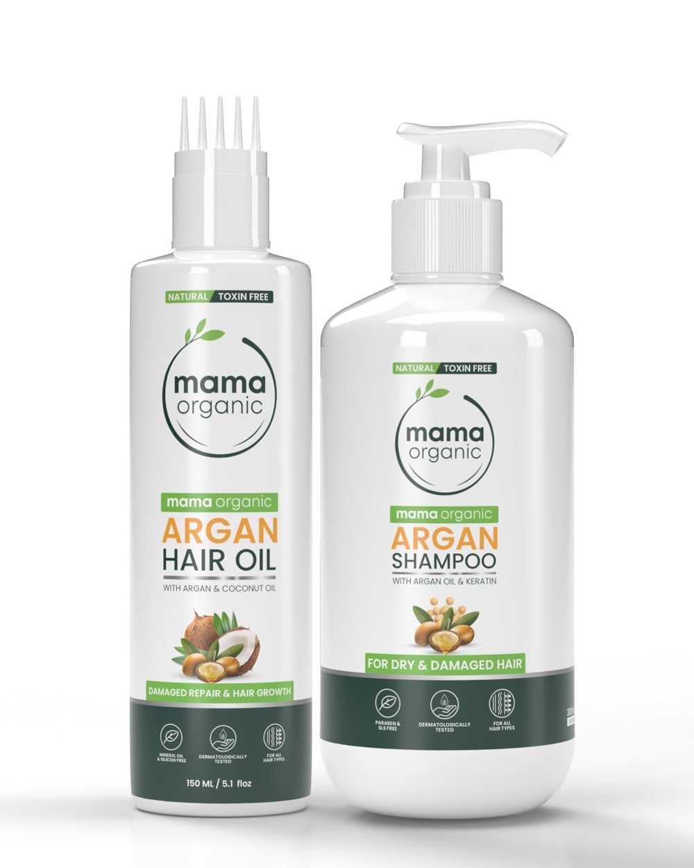 Argan Shampoo and Oil Combo for Damage Hair - Natural & Toxin-Free - MamaOrganic