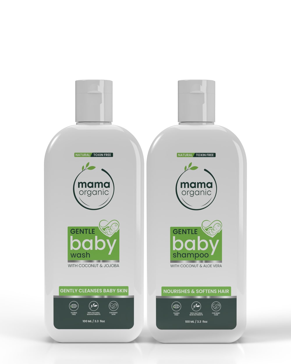 Gentle Baby Shampoo, Baby Wash Combo - Natural & Toxin-Free - MamaOrganic