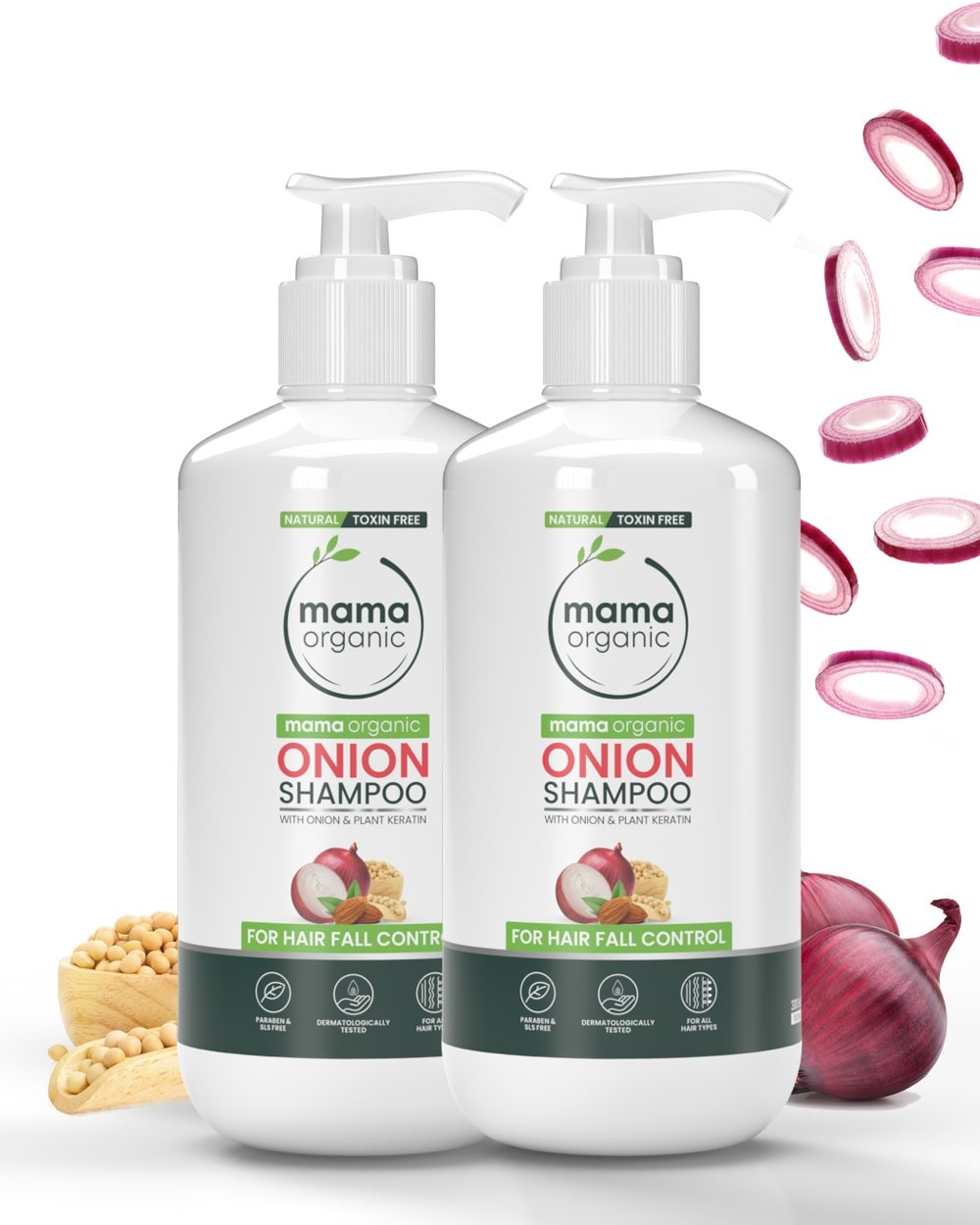 Onion Hiar Shampoo 300ml Combo For Hair Fall Control - Natural & Toxin-Free - MamaOrganic