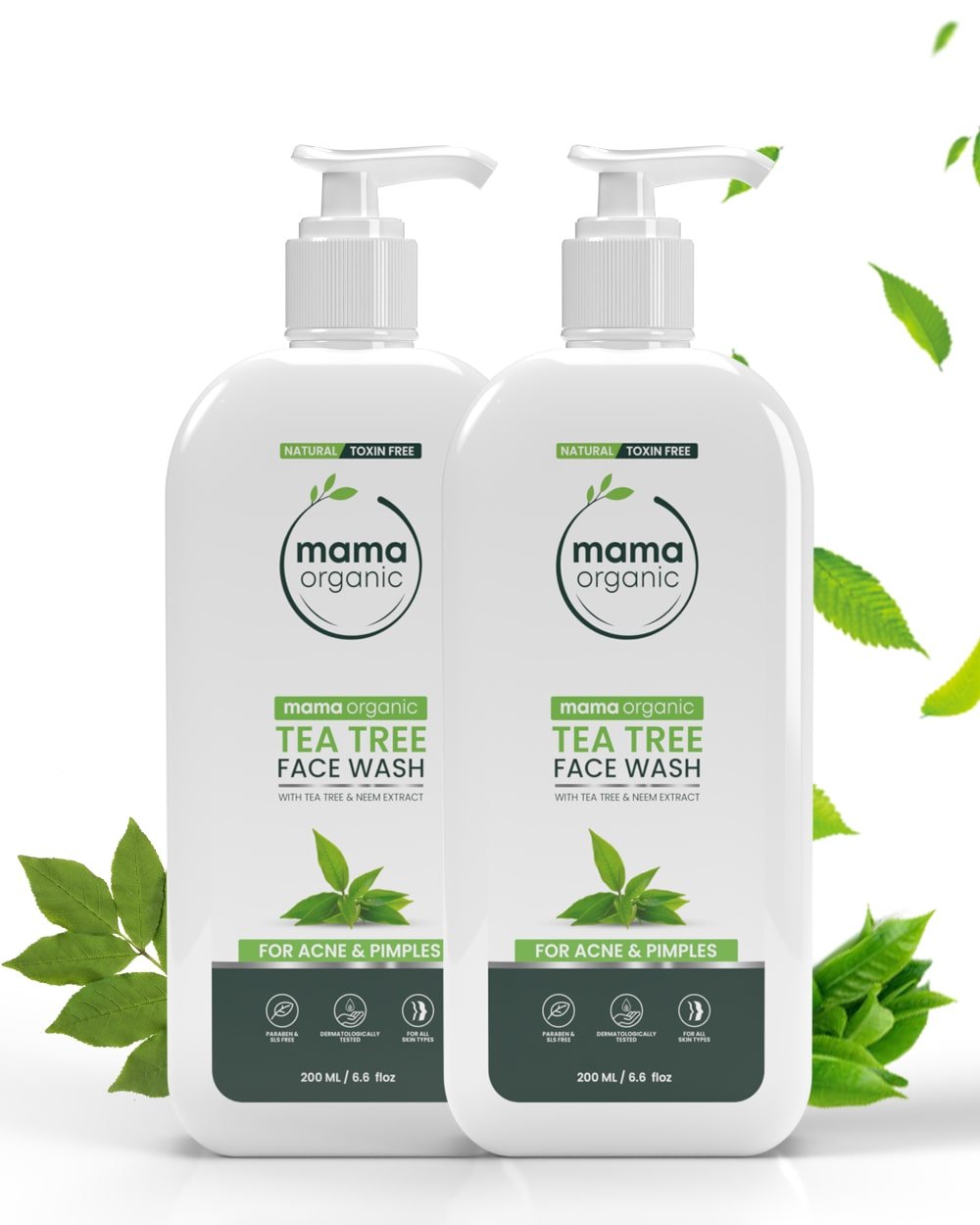 Tea Tree Face Wash 200g Combo for Acne & Pimples - Natural & Toxin-Free - MamaOrganic