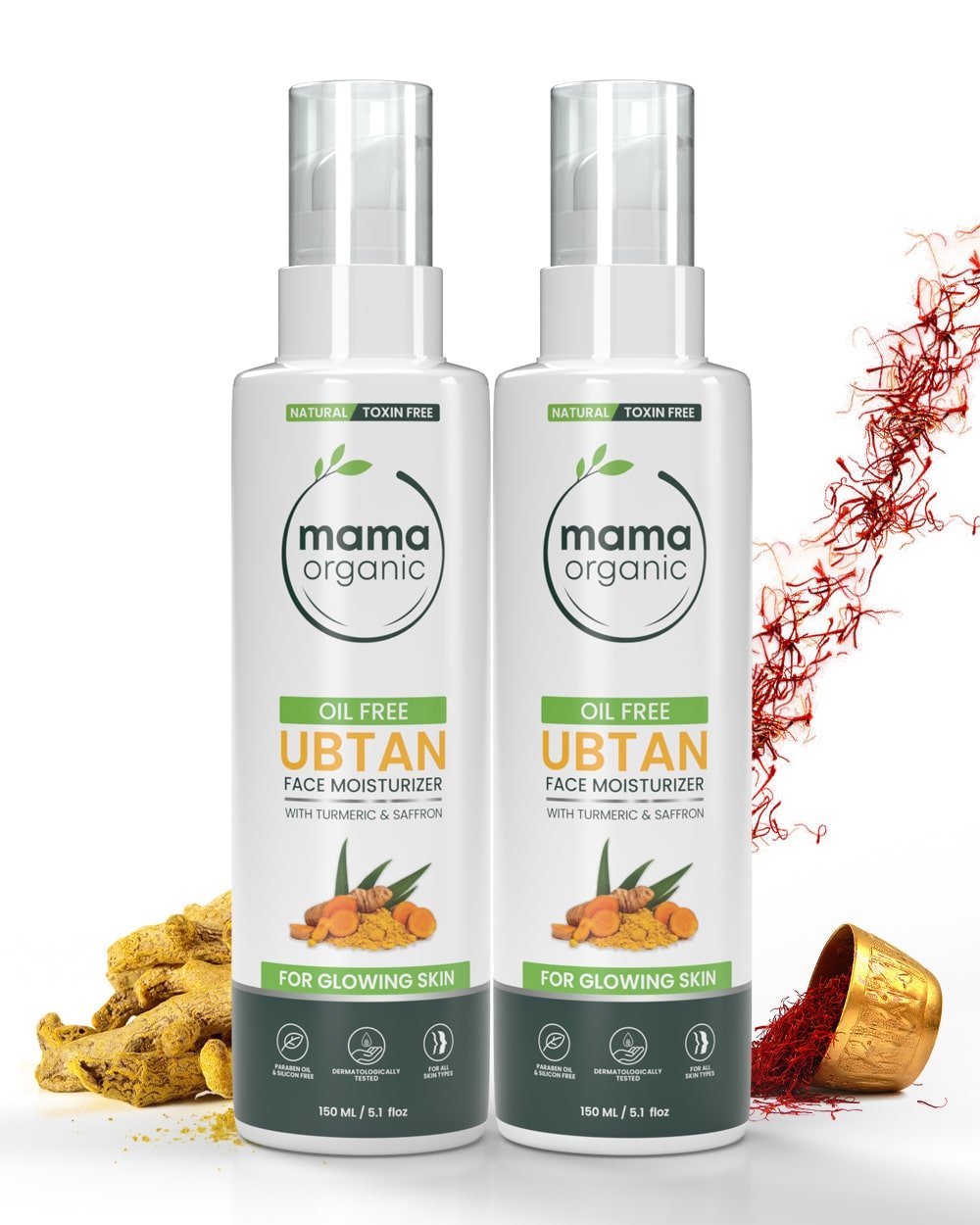 Ubtan Oil Free Face Moisturizer 150ml Combo - Natural & Toxin-Free - MamaOrganic