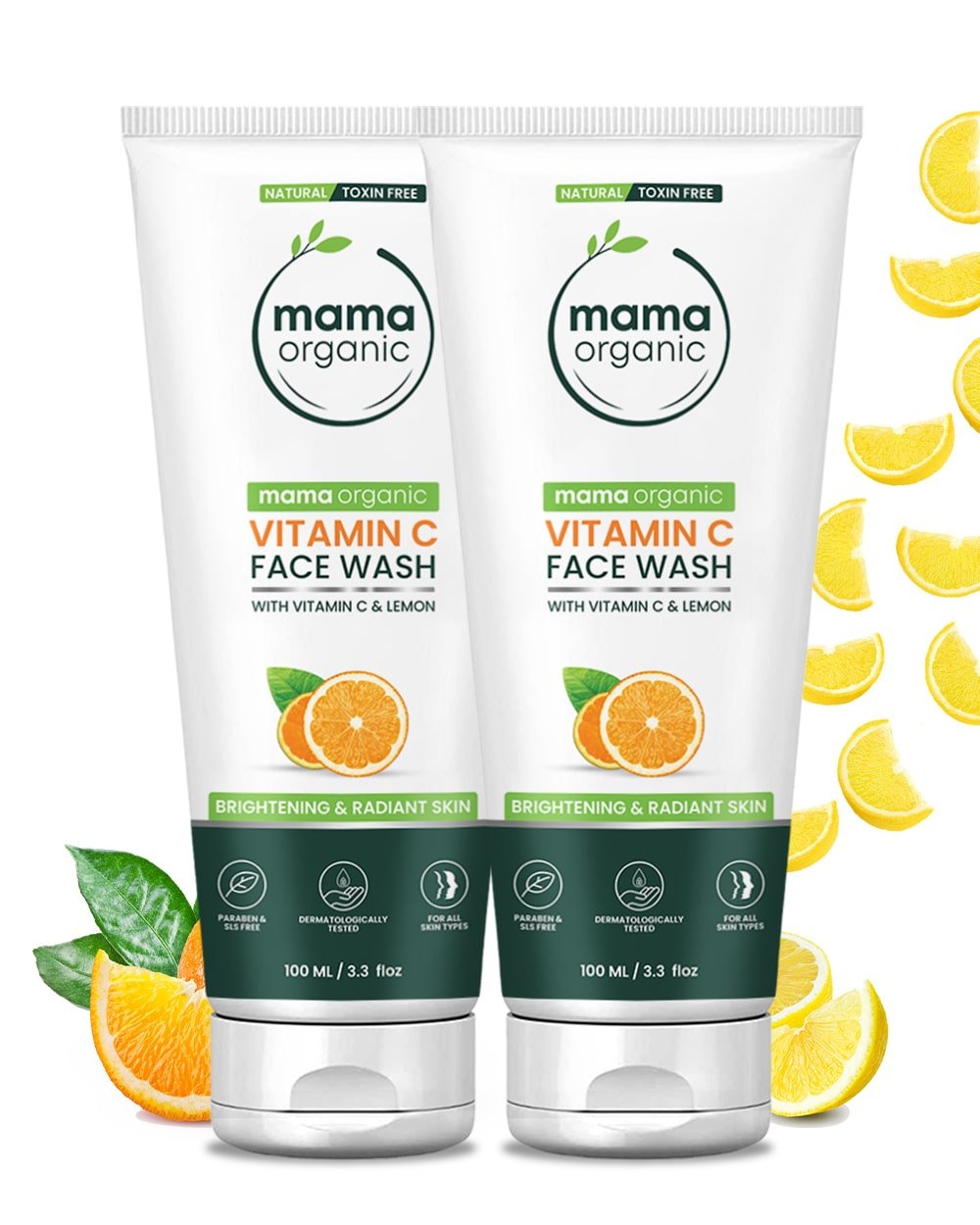 Vitamin C Face Wash 100ml Combo for Bright Skin - Natural & Toxin-Free - MamaOrganic